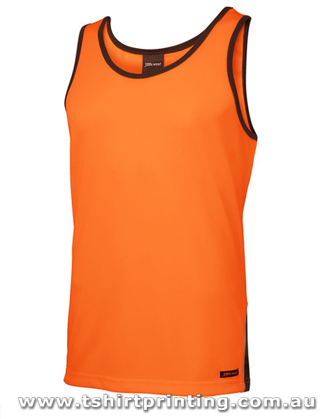 W17M Johnny Bobbin Mens Hi Vis Contrast Singlet